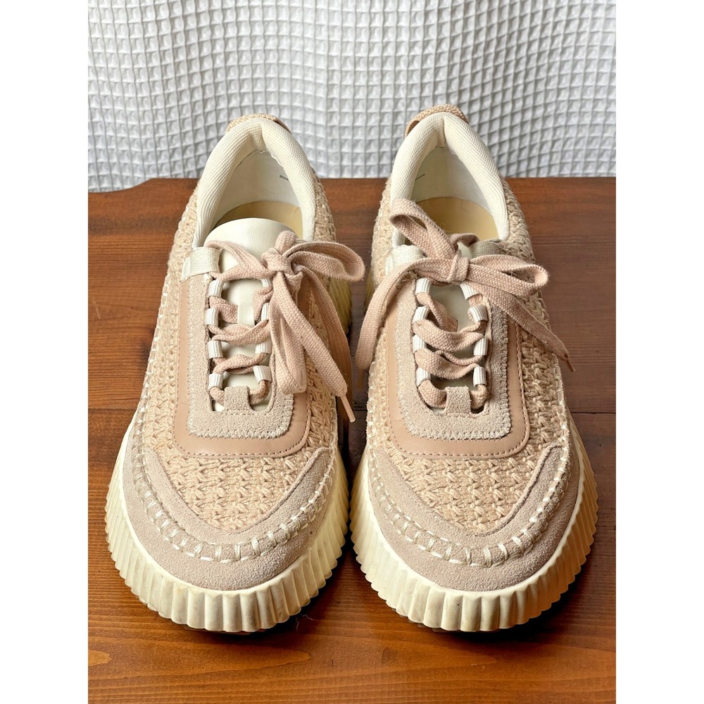 Dolce Vita Dolen Sandstone Sneakers Womens 10 Knit Platform woven lace
